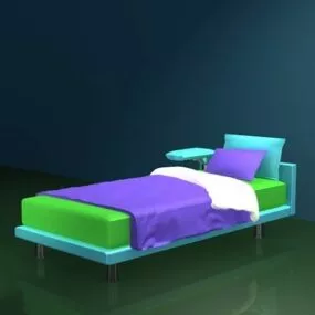 Platform Bed With Attached Table 3d model