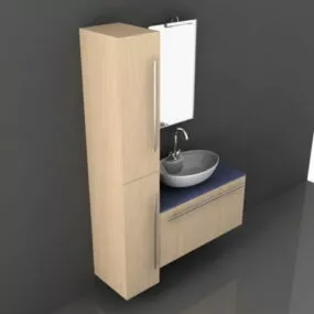 Single Sink Vanity With Cabinet 3d model