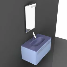 Blue Small Bathroom Vanity 3d model