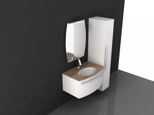 Wall Mount White Bathroom Vanity 3d model Wall Mount White Bathroom Vanity 3d model