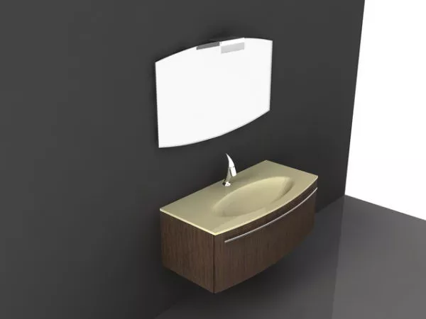 Modern Bathroom Vanity White Color 3d model