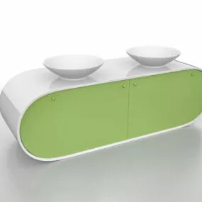 Modern Wash Basin Counter 3d model
