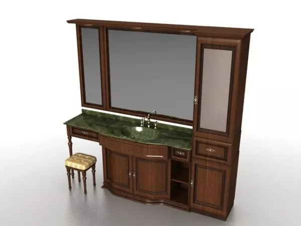 Bathroom Vanity With Wall Tower 3d model Bathroom Vanity With Wall Tower 3d model