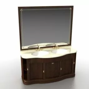 Double Sink Bathroom Vanity 3d model