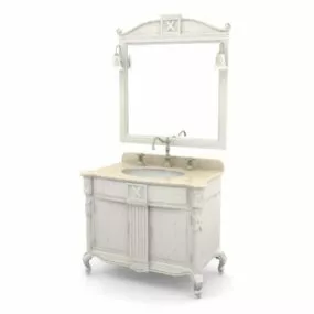 Antique White Bathroom Vanity 3d model