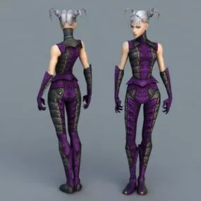 Anime Female Necromancer 3d model