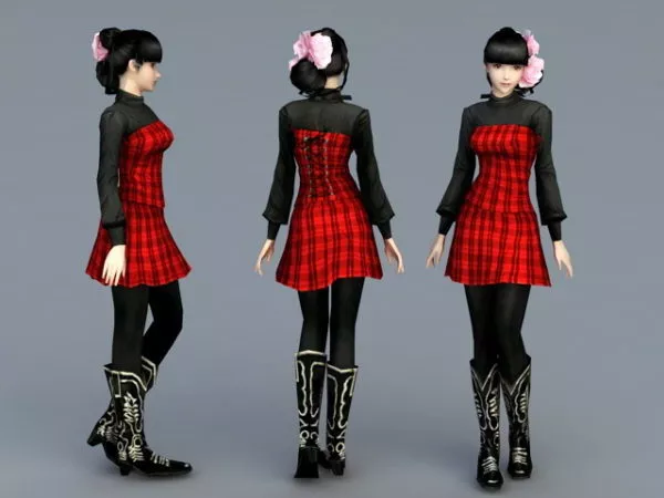 Preppy Girl 3d model Preppy Girl 3d model