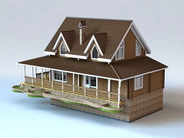 Ranch House With Basement 3d model Ranch House With Basement 3d model
