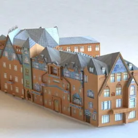 Corner Apartment Building 3d model