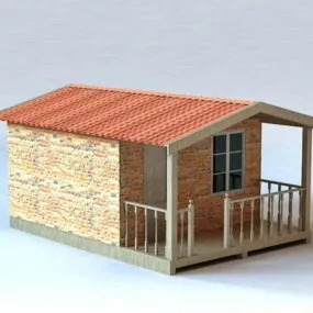 Small Brick Cabin 3d model