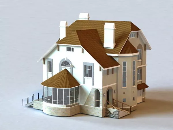 Typical English House 3d model Typical English House 3d model