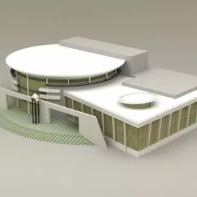 Modern Library Exterior 3d model