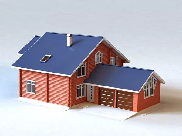 Country House With Detached Garage 3d model Country House With Detached Garage 3d model
