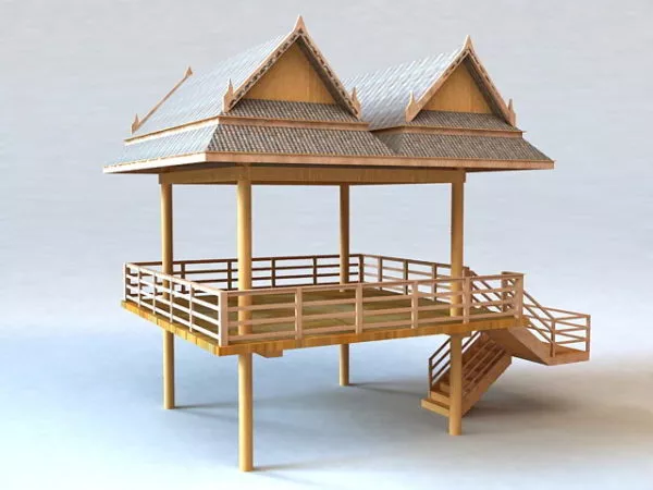 Small Wood Gazebo 3d model