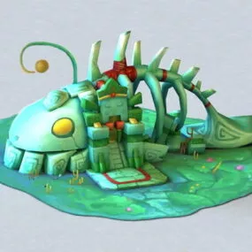 Cartoon Fish House 3d model