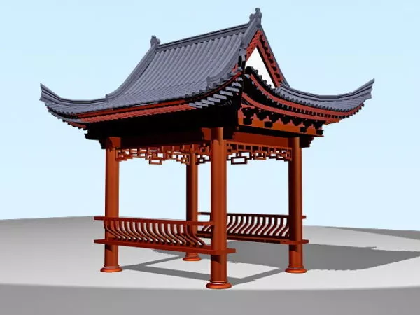 Chinese Garden Pavilion Building 3d model