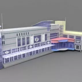 Small Hotel Exterior Design 3d model