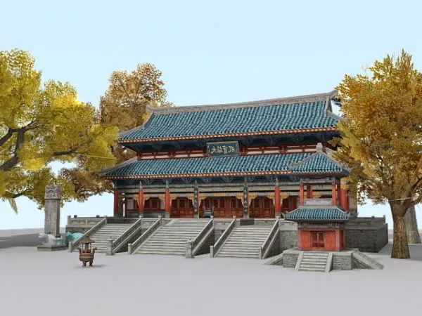 Chinese Buddhist Temple 3d model Chinese Buddhist Temple 3d model
