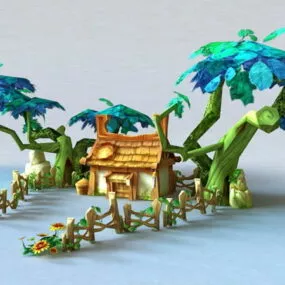 Anime Temple 3d model