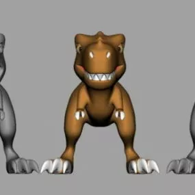 Tyrannosaurus Rex Dinosaur Cartoon 3d model