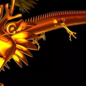 Golden Chinese Dragon 3d model
