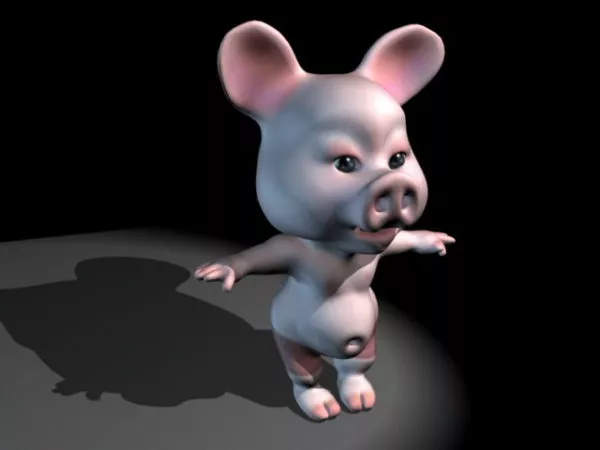 Cartoon Pig Rig 3d model Cartoon Pig Rig 3d model