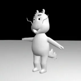 Cute Baby Dragon Rig 3d model