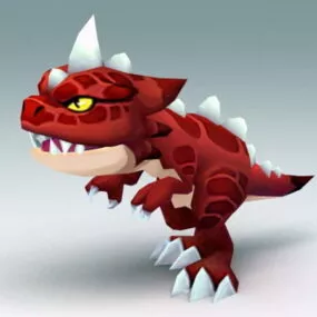 Cartoon T-rex Animated & Rig 3d model