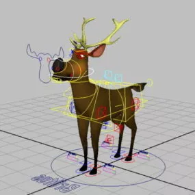 Cartoon Deer Rig 3d model
