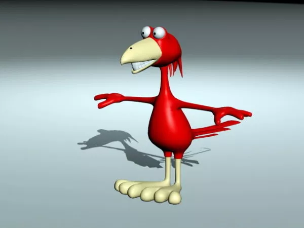 Cartoon Red Crow 3d model Cartoon Red Crow 3d model