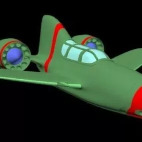 Cartoon Airplane 3d model