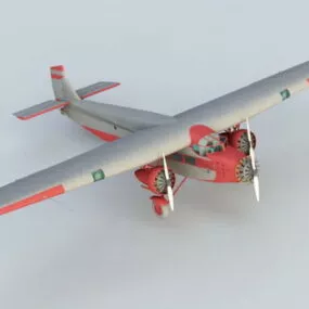 Ford Trimotor Transport Aircraft 3d model