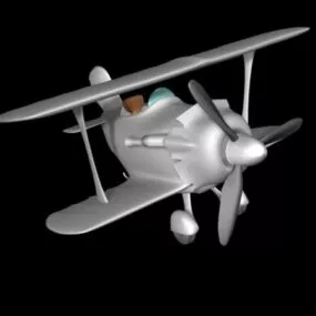 Animated Cartoon Airplane 3d model