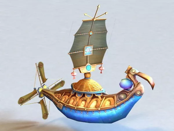 Steampunk Zeppelin Airship Fly Craft 3d model
