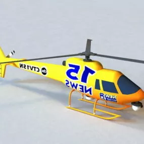 News Helicopter 3d model