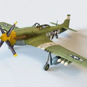 P-51 Mustang Fighter-bomber 3d model