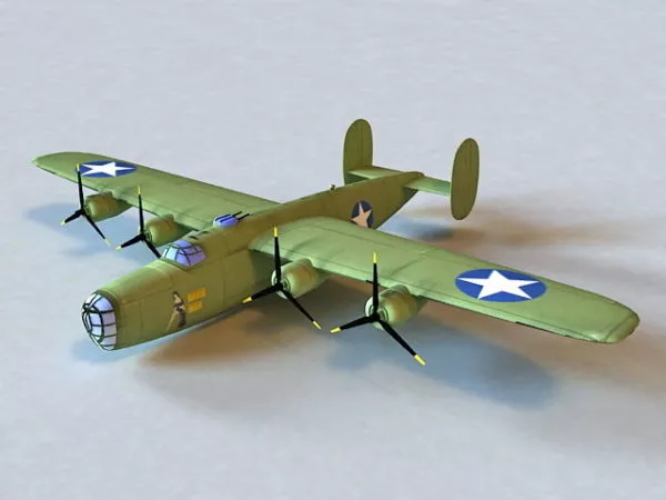 B-24 Liberator Bomber Aircraft 3d model B-24 Liberator Bomber Aircraft 3d model