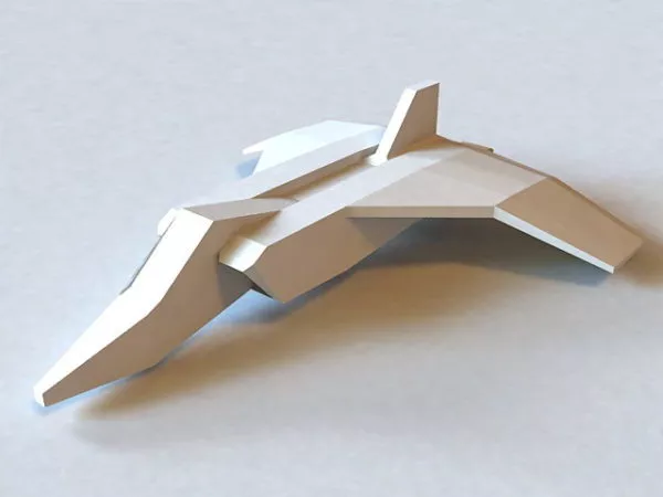 Futuristic Spaceship Rocket Shape 3d model