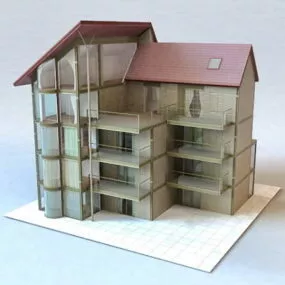 Modern Apartment Building 3d model
