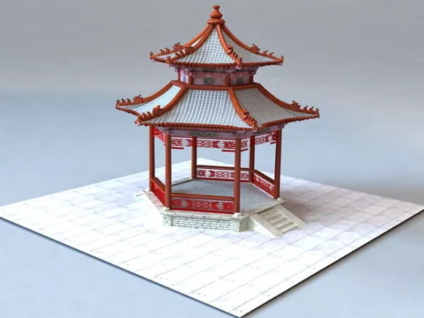 Traditional Chinese Garden Pavilion 3d model Traditional Chinese Garden Pavilion 3d model