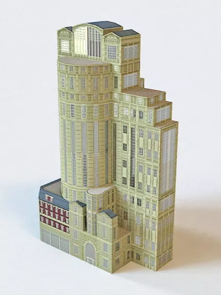 Old Office Building Exterior 3d model Old Office Building Exterior 3d model