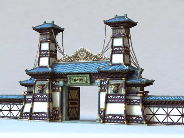 Temple Building Sphere Roof 3d model