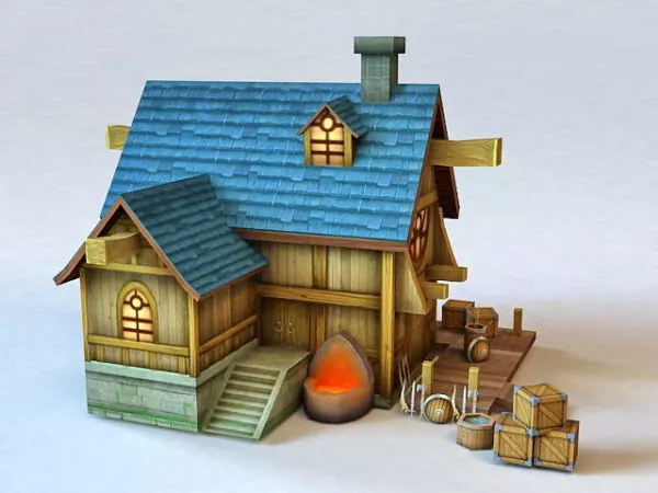 Ancient Storefronts Medieval Building 3d model