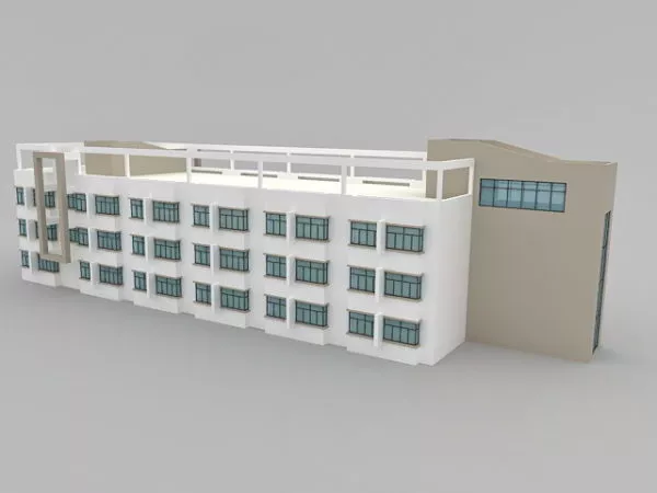 Apartment Block Lowpoly Building 3d model