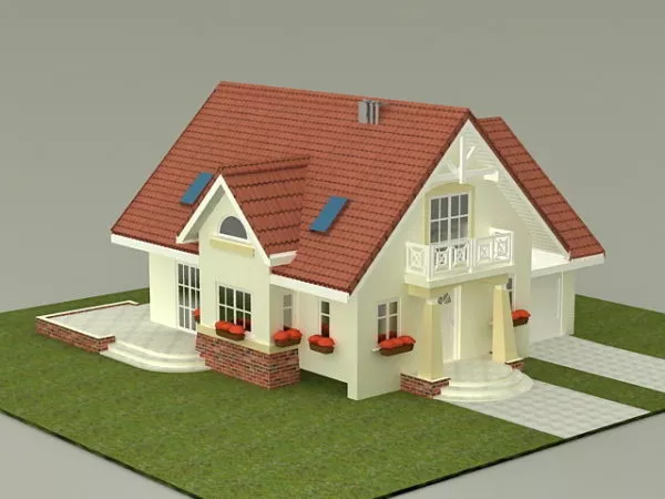 Small House Plan 3d model Small House Plan 3d model