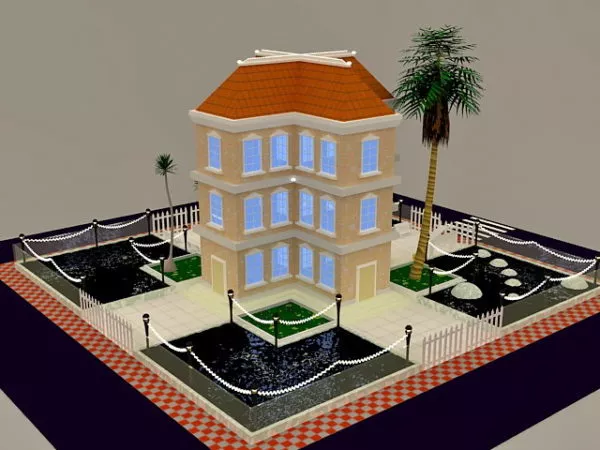 Modern Urban Apartment Building 3d model
