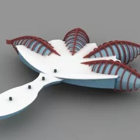 Futuristic Airport Building 3d model