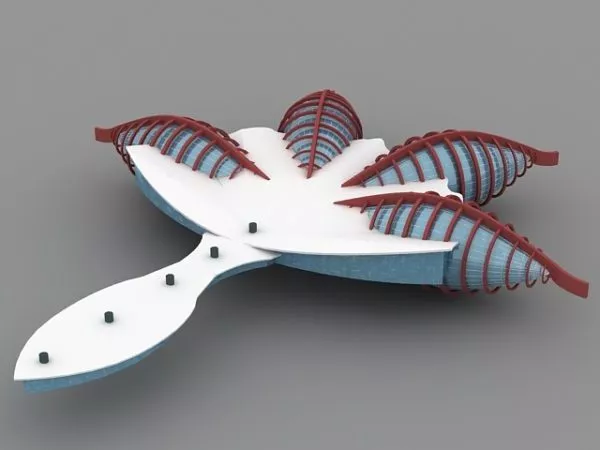 Futuristic Airport Building 3d model Futuristic Airport Building 3d model