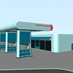 Express Gas Station 3d model