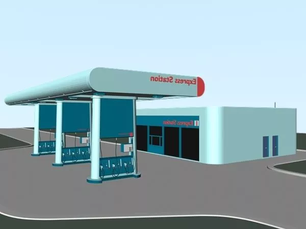 Gas Station Building 3d model